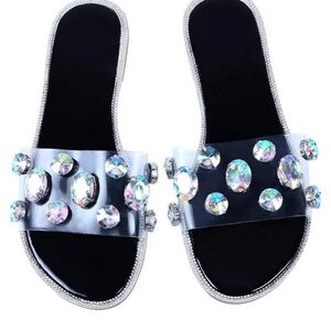 Women rhinestone slippers